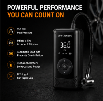 Drivenox™ Portable Tire Inflator Pro